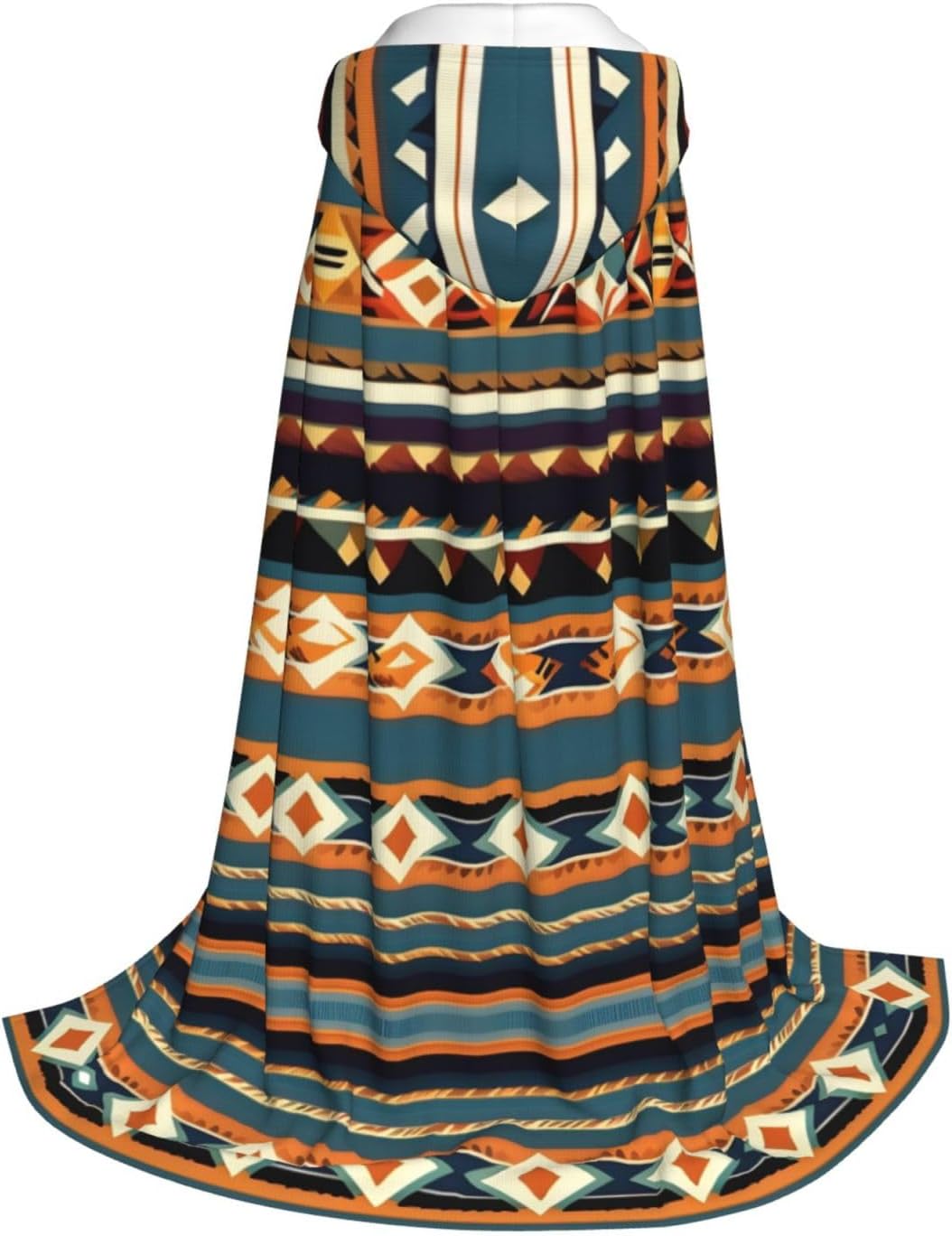 Native American Pattern print Wizard Hooded Robe Medieval Cape Renaissance Cloak for Men Women Halloween Costume