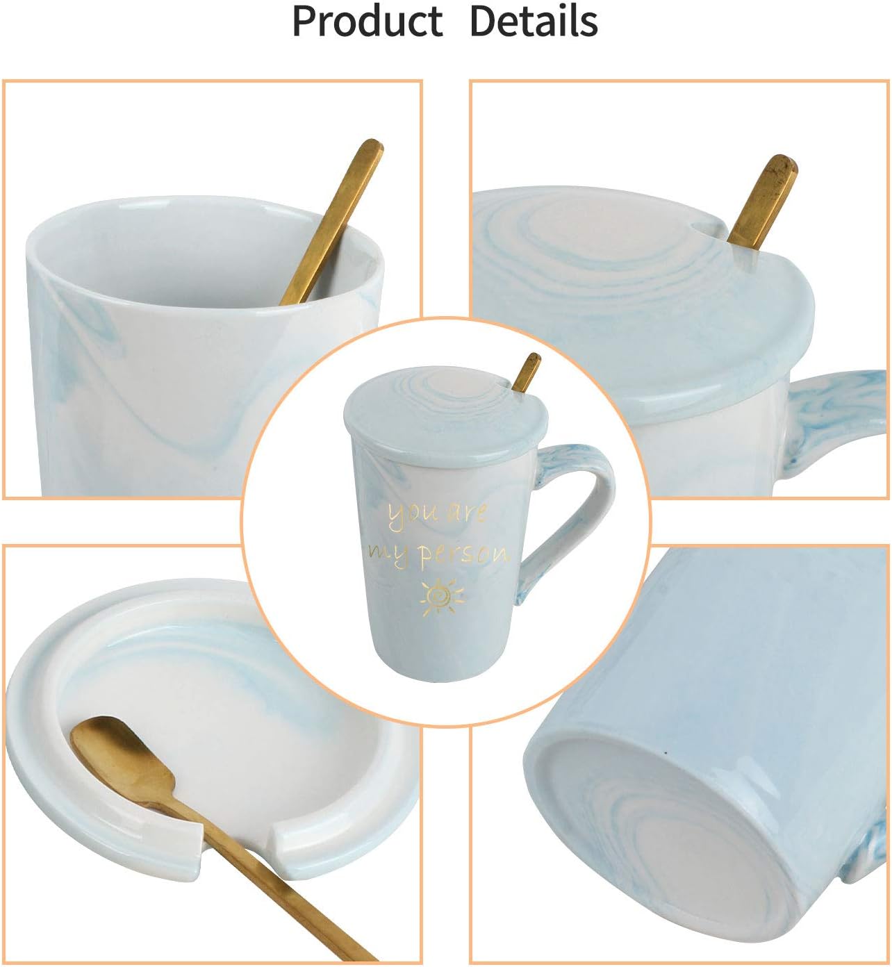 40% оƒƒ Dіѕсоunt WHATCHA You Are My Person Coffee Mug Tea Cup - Friendship Birthday Valentine's Day Gifts for Best Friend Boyfriend Girlfriend Husband Wife Sister - 14oz Ceramic Blue