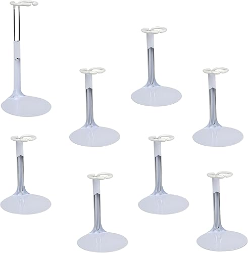 Miniatura 2 de BANBERRY DESIGNS Juego de 8 soportes ajustables de metal blanco y vinilo que se expanden aproximadamente. 3 58" a 6"