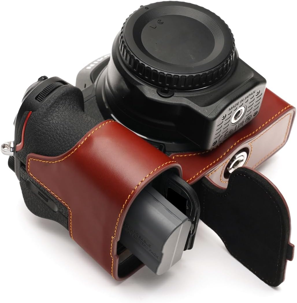 TP Original Handmade Genuine Real Leather Half Camera Case Bag Cover for Nikon Z6 Nikon Z7 Rufous color