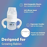 Vista 7 de Asas de botella de silicona suave compatibles para biberones Philips Avent anticólicos AirFree, 4 unidades (blanco)
