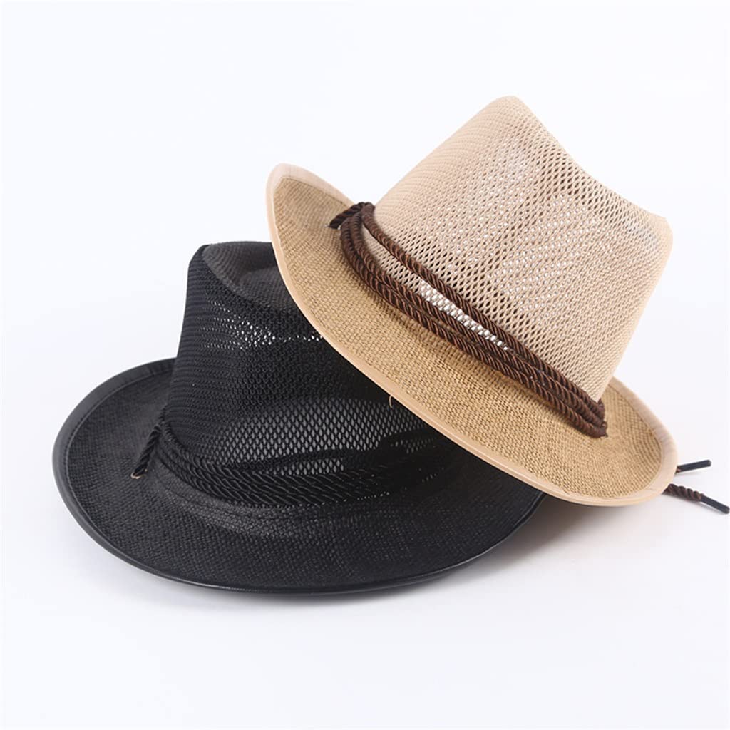 Cappello da Cowboy Occidentale da Uomo in Rete Traspirante Cappello da Esterno per Uomo Cappello Estivo da Spiaggia al Mare da Campeggio Cappello da Sole da Uomo (Color : 3-pack, Size : 56 * 58cm) (3