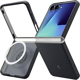 Spigen 【創業18年の技術力】Galaxy Z Flip7 ケース TPU + PC 二重保護 滑り防止 指紋防止 MagFit対応 耐衝撃 ナノポップ・マグフィット ACS11158 (ブラック・セサミ)