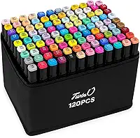 Canetas para Pintar Bobbie Goods, Caneta Touch, para Livro de Colorir, Marcador - Canetinhas Ponta Dupla, Secagem Rápida, Base de Álcool, Não Tóxicas - Criativo Antiestresse - PREMIUM (120)
