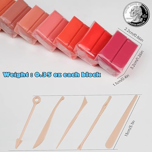 Miniatura 8 de Tomorotec Paquete económico de 100 piezas de arcilla polimérica de 82 colores a granel de bloques pequeños con herramientas, arcilla de modelado de