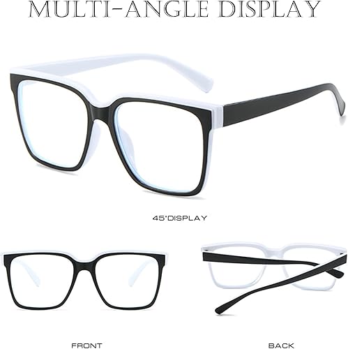 Miniatura 6 de Lentes bloqueadores de luz azul de gran tamaño para mujeres y hombres, anteojos cuadrados de moda, anteojos de computadora sin receta