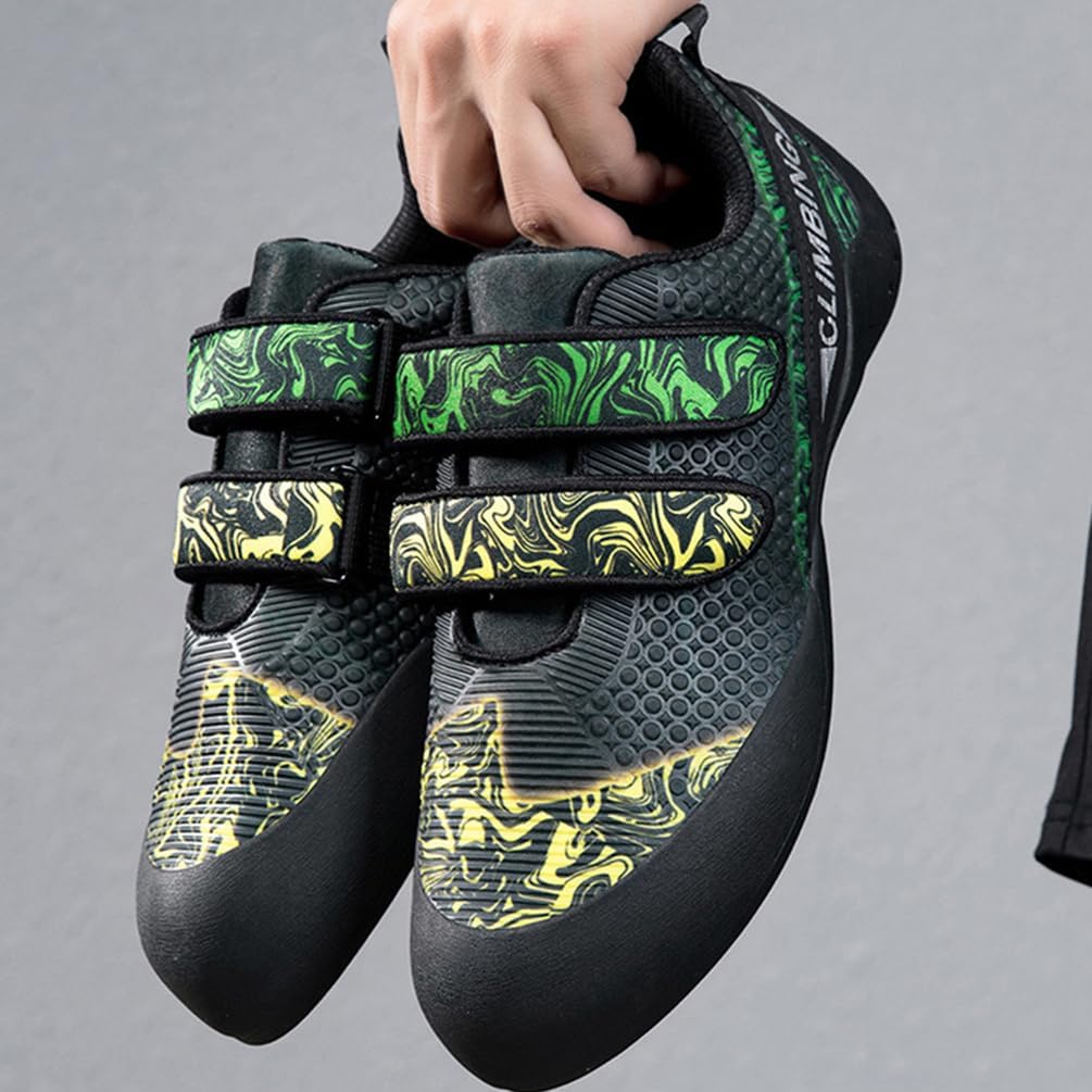 Rock Climbing Shoes for Men Professional Bouldering Shoes Sticky Rubber Anti-Slip Lightweight Breathable with Hook-and-Loop Straps