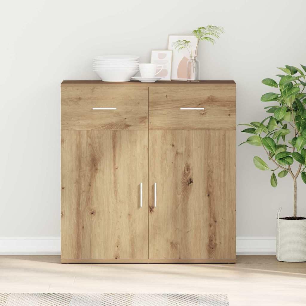 Credenza Rovere artigianale 78 x 38 x 80 cm con cassetti ripiani e porte in legno ingegnerizzato ideale per soggiorno sala pranzo ingresso decorativa