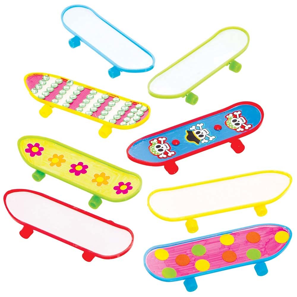 Baker Ross FE338 Design Your Own Mini Skateboards - Pack of 8,
