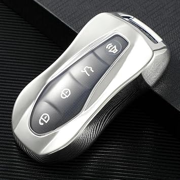 TPU Cover Shell, Remote Car Key Fob Case, Car Key Case, for Geely Atlas Pro Boyue Tugella Azkarra FY11 Emgrand GS X6 SUV EC7, Silver