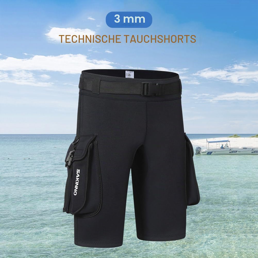 3mm Neopren Tech Shorts mit Taschen Unisex Cargo Shorts Halten Warm D-Ring Schnalle für Tauchen Ausrüstung Zubehör