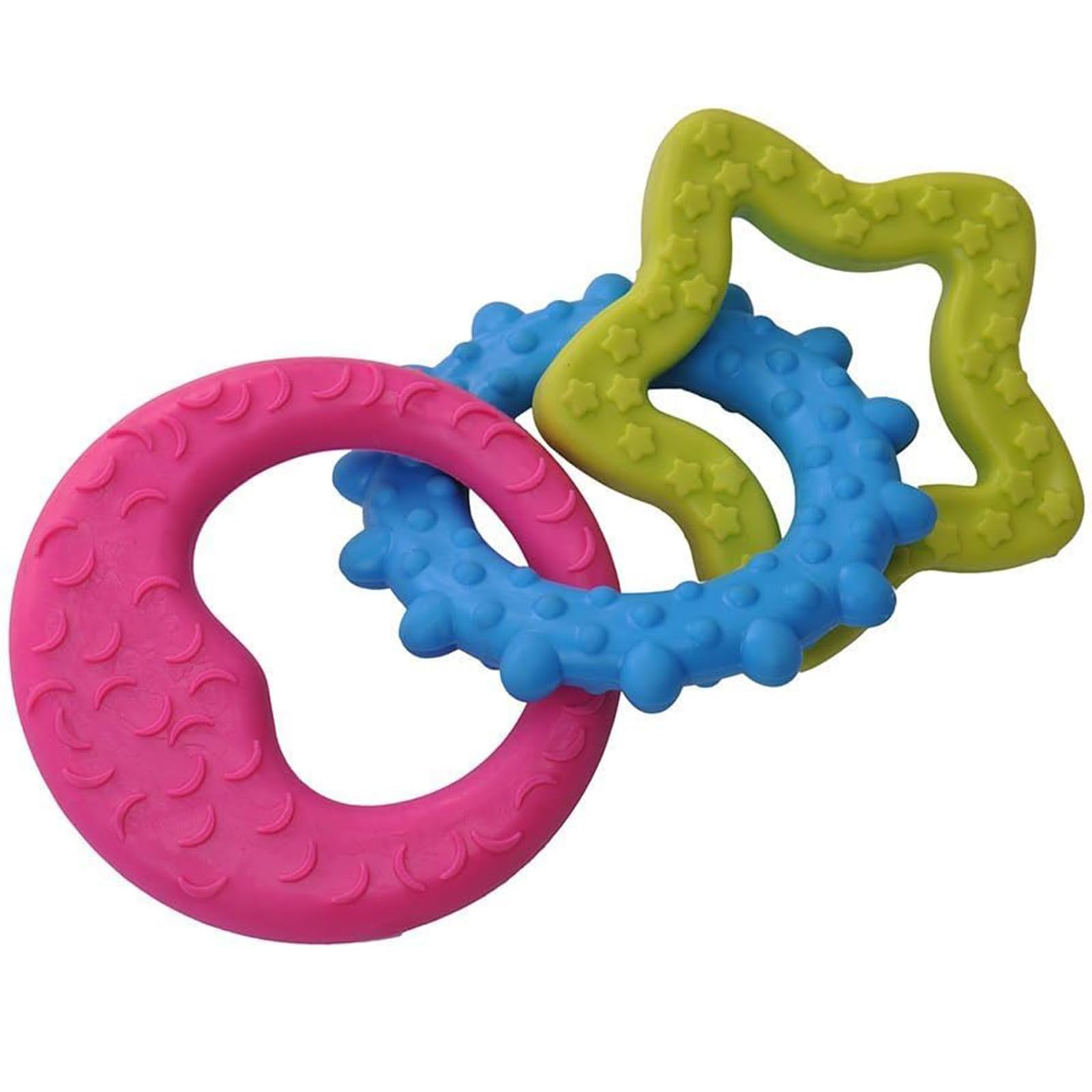 emily pets Teeth Cleaning Soft Rubber Dog Chew Toy (Multi-Colored)