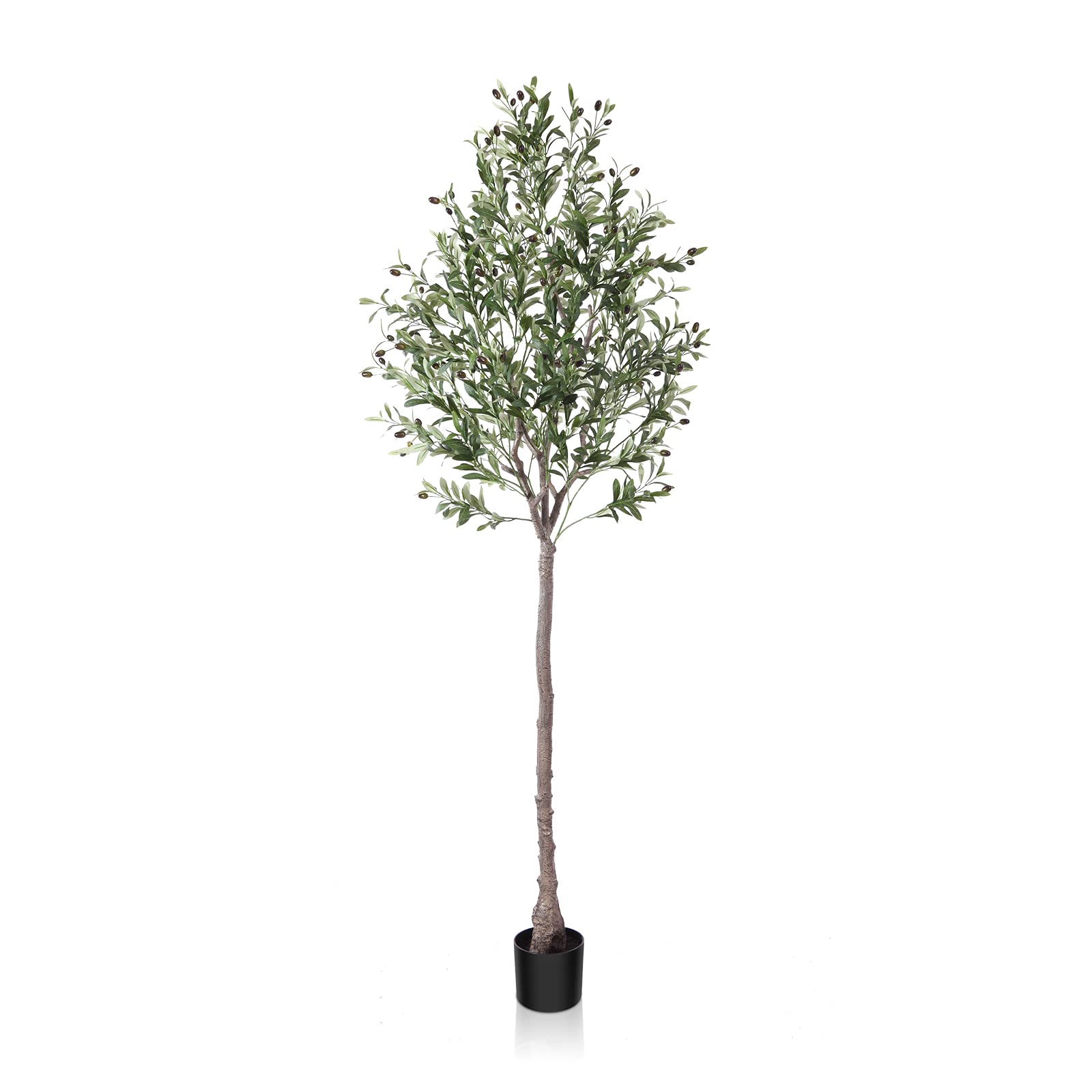 Dr.Planzen Artificial Olive Tree,7FT Tall Fake Plant Faux Olive Plants for Indoor,Natural Fake Tree,Artificial Silk Plants for Office Home Living Room Floor Patio Greening Porch Decor,Set of 1.