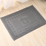Namzi Bath Mats [Not a Bathroom Rug] Cotton Banded Machine Washable Shower Bathroom Floor Towel Terry Towelling Tub Shower Bathroom Mat (Feet Grey)