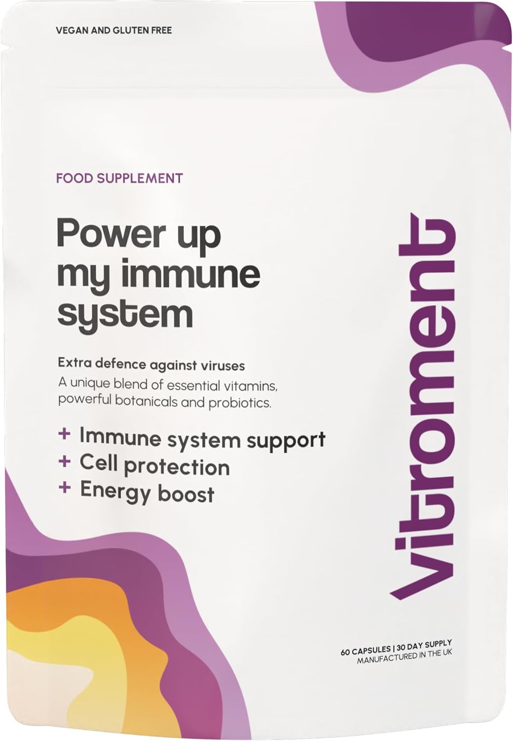 Gut Health and Immune Support Multivitamin & Probiotic Complex – Cognitive Support – with Reishi, Elderberry, Curcumin/Turmeric & Piperine, D3, Vitamin C & Zinc | Vegan, Made in The UK