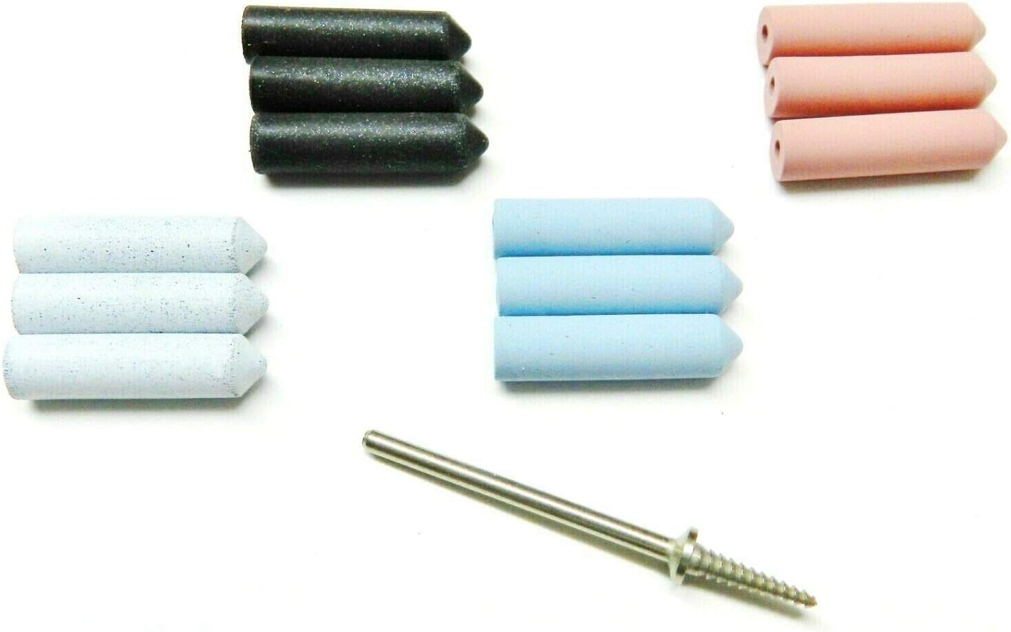 Silicone Rubber Points Assortment 4 Grades and Mandrel Jewelry Polishing Germany