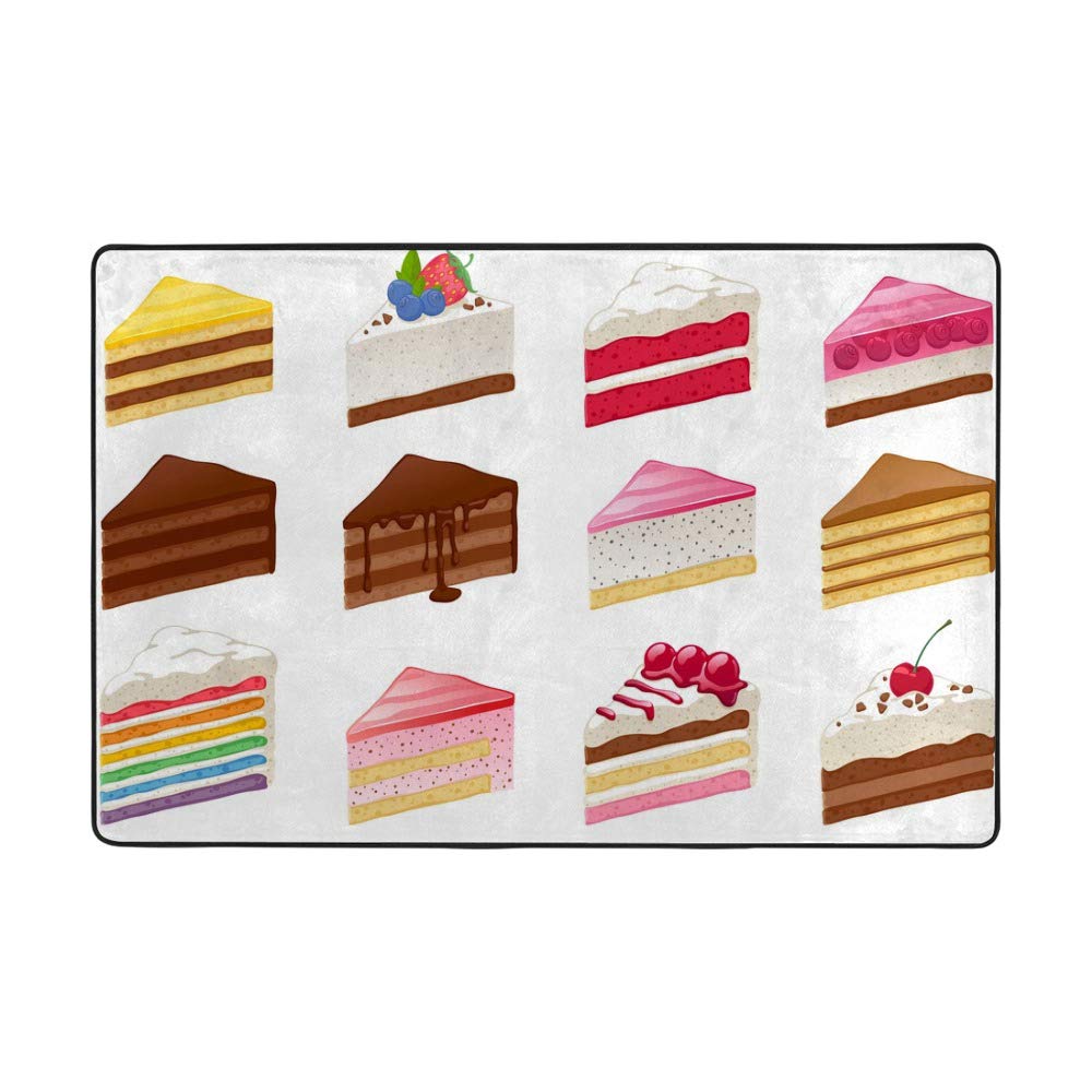 Tapis motif gâteaux en velours doux pour chambre enfant et jeu