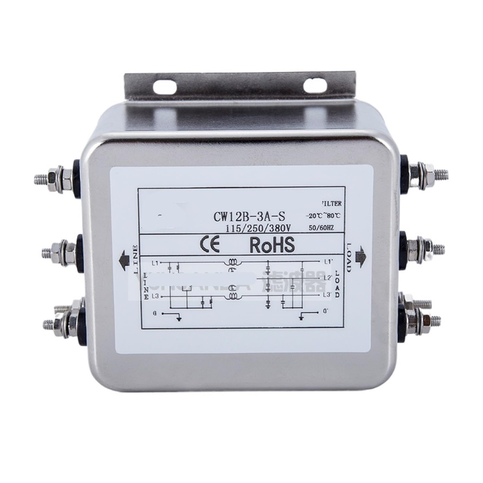 CAAUYXZW Three-Phase Three-Wire AC Power Filter Inverter CW12B 60A 50A Screw Interface(CW12B-3A-S)