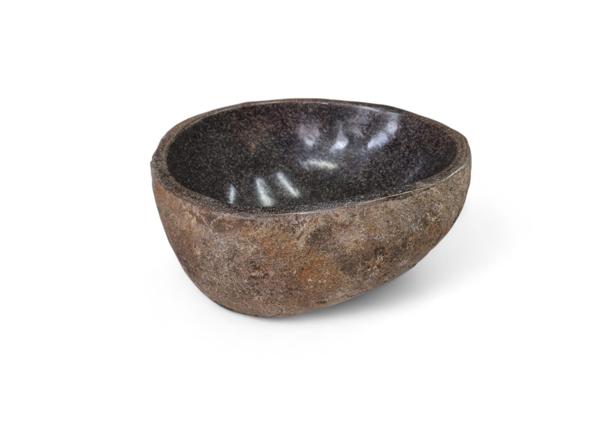 Lavabo en pierre naturelle, fabriqué à la main, en pierre de rivière, 20 cm