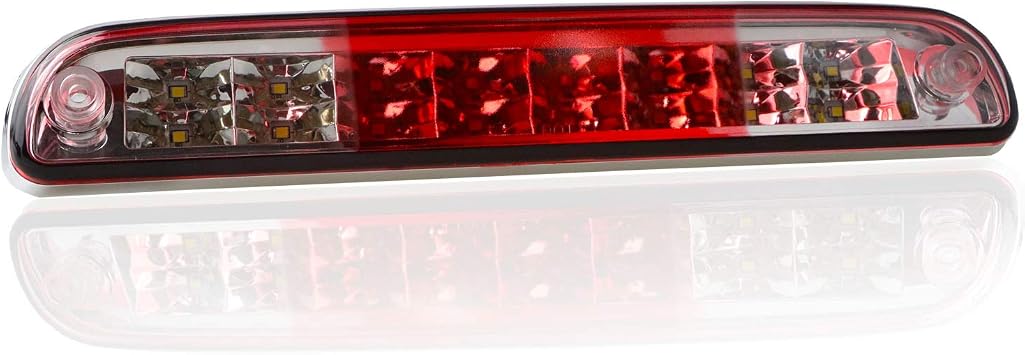 Red 3rd Third Brake Light for F250 F350 Super Duty 99-16, for Ranger 93-11, for Ford Explorer Sport Trac 01-05, for Mazda B series 94-09, High Mount Stop Light with Electroplating Housing