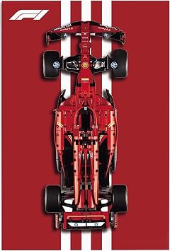 QIXINDGYH Display Wallboard for Lego 42207 F1 Racing - Wall Mount Display Stand Art Wall Mount Frame for 42207 Building Set, Red, Aluminum Alloy, 80 x 50 cm