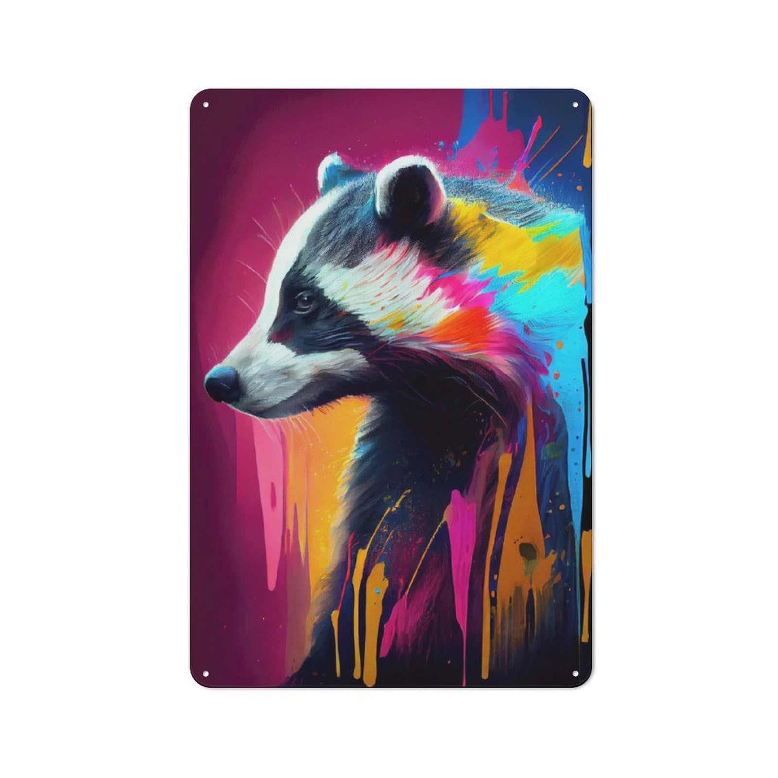 Classic Decorative Tin Plaque 30x20cm Featuring The Insistent Badger, Novelty Wall Art for Home, Shop, Pub Or Studio Wall