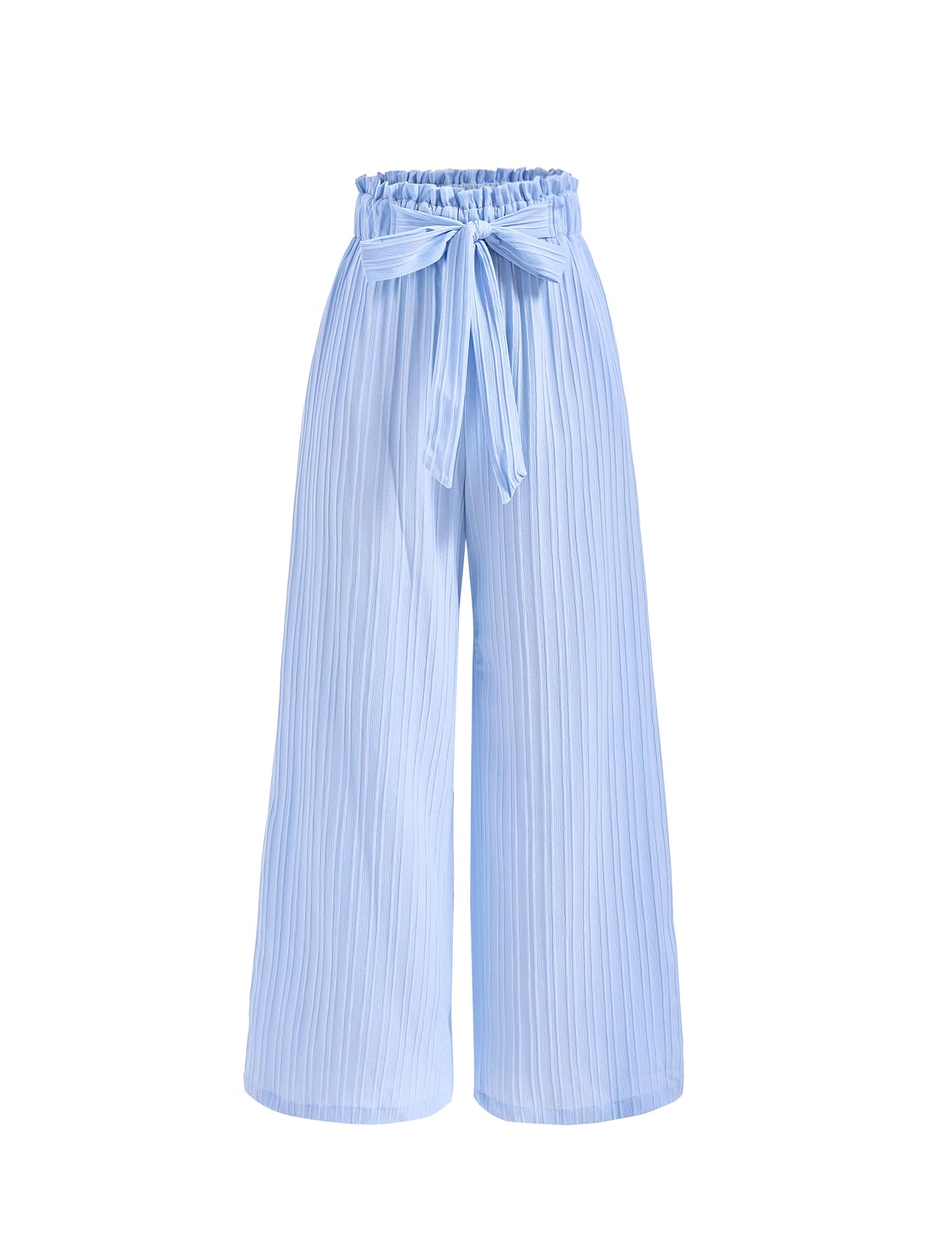 Womens Wide Leg Paperbag High Waisted Pants Loose Business Casual Work Trousers