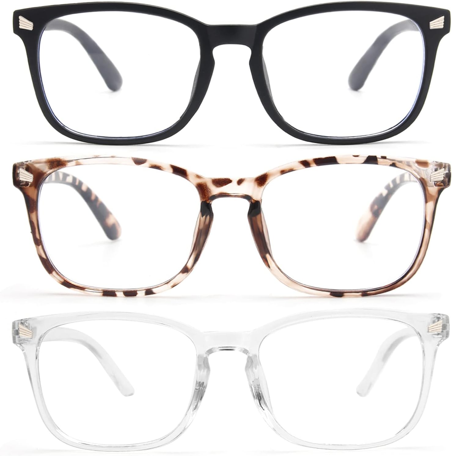 CCVOO 5 Pack Reading Glasses Blue Light Blocking Women/Men, Anti UV Ray /Glare Readers Fashion Eyeglasses with Spring Hinge