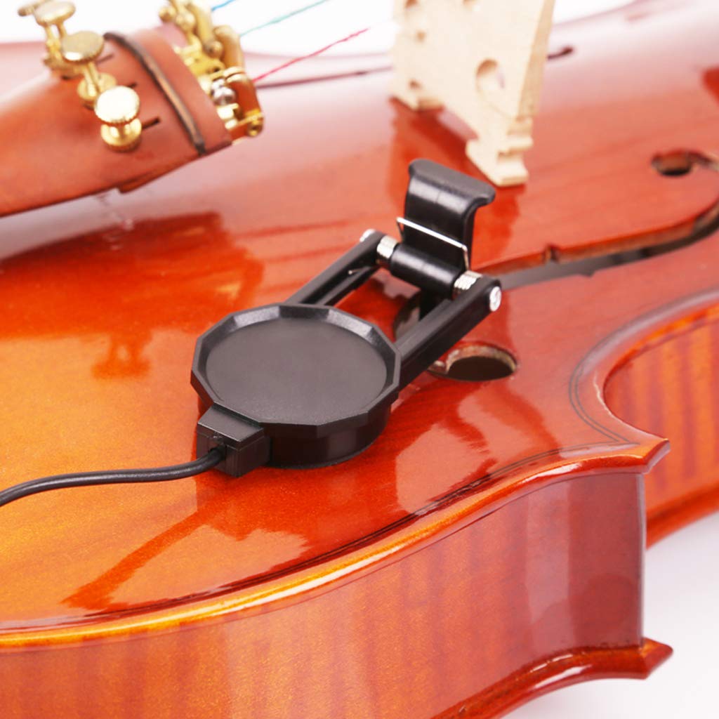 Alnicov WCP-60V Micro à clipser pour violon avec prise jack 6,35 mm pour guitare folk acoustique, ukulélé, violon