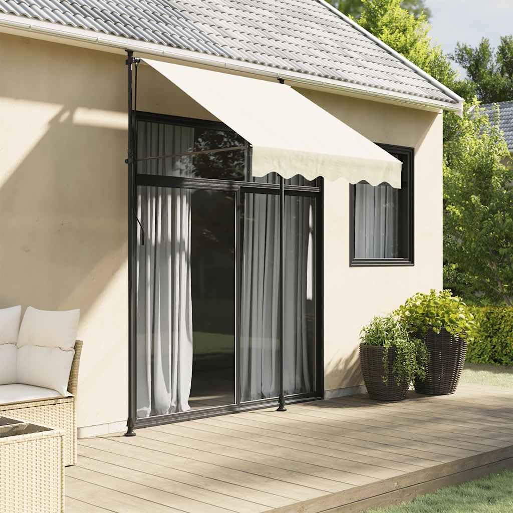 vidaXL Tenda da Sole Retrattile Crema 200x115 cm in Tessuto e Acciaio