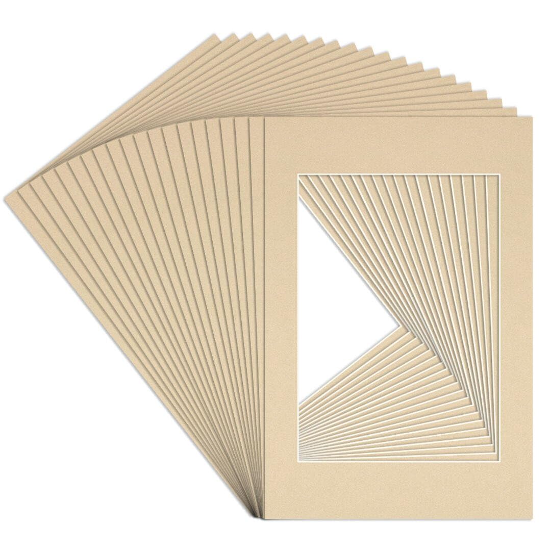 Procut Global 60x40cm Ivory Picture Mounts to Fit A3 Aperture - Precision Cut Cardboard Photo Mount - Ideal for Frames, Prints, Artwork & Certificates - Sizes & Colours Available - 20 Pack