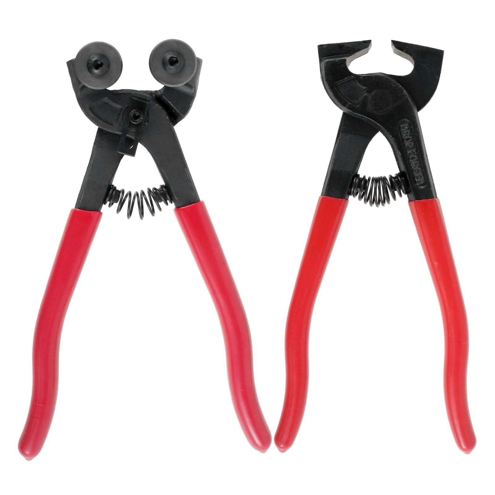 Aurvix Flat-Nose Pliers+Needle-Nose Pliers Glass-Cutting Pliers 1/2Pcs Glass Tile Nippers Set Wheeled Mosaic Nipper(Flat-Nose Pliers+Needle-Nose Pliers)
