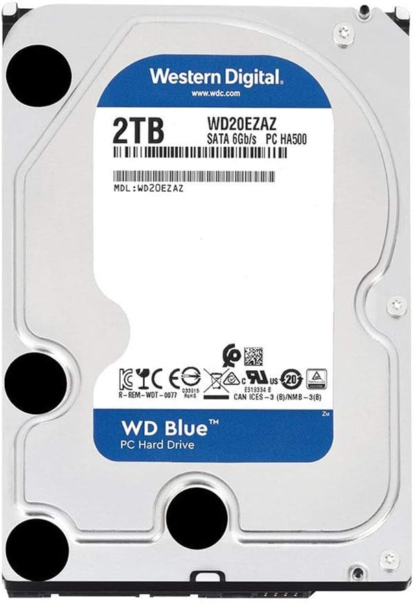WD WD20EZAZ Blue 2TB 5400RPM Class SATAIII 256MB 3.5" Desktop Hard Drive (Renewed)