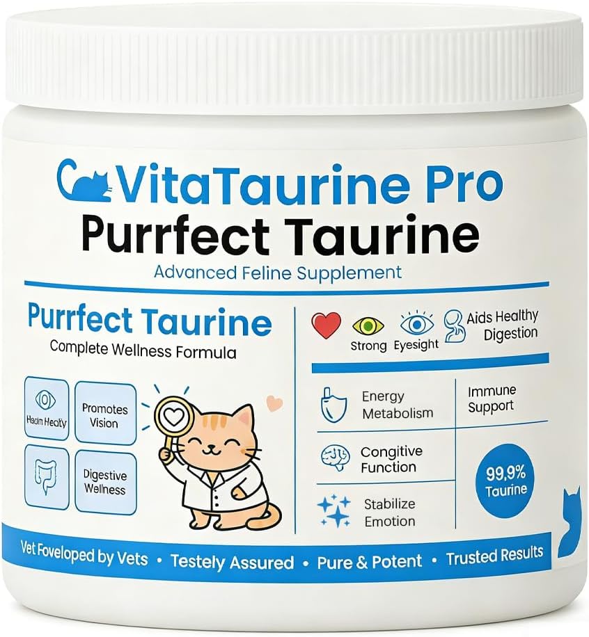 Purrfect Taurine - Taurine Supplement for Cats,Taurine for Cats - Supports Overall Vitality, Essential Amino Acid for Cat Wellness,200g