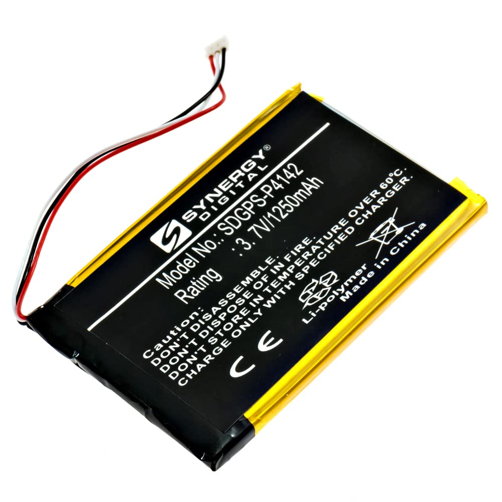 Synergy Digital GPS Battery, Compatible with Garmin nuvi 52LM 5'' GPS, (Li-Pol, 3.7V, 1250mAh) Ultra High Capacity, Replacement for Garmin 361-00051-02 Battery