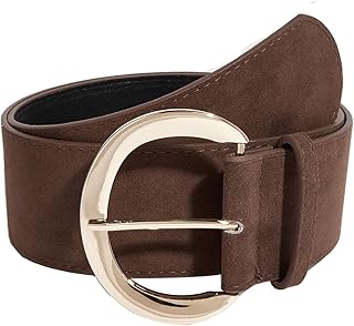 Fashion Women's Retro Wide Faux Suede Leather Waist Belt for Jeans Dress...