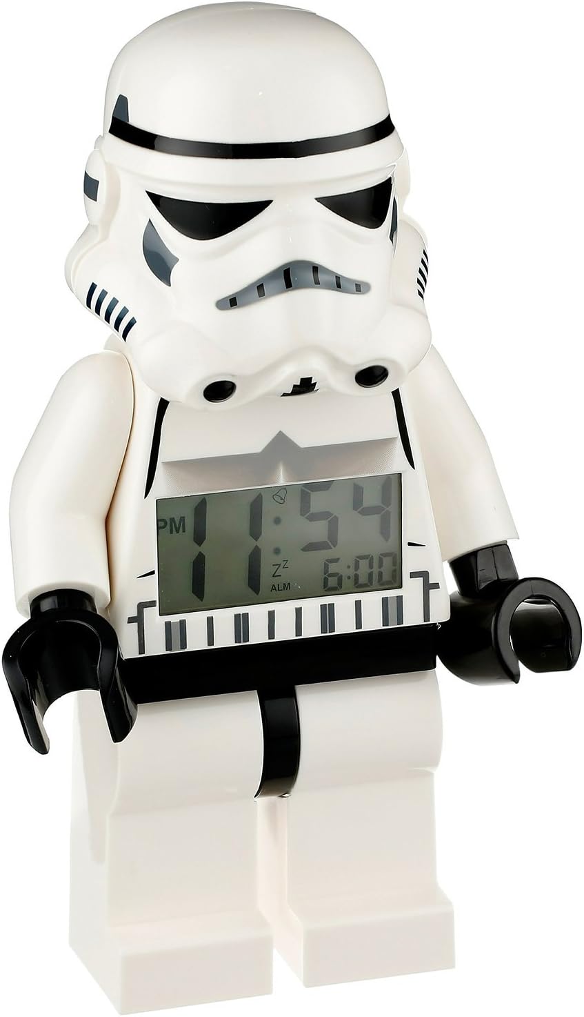 LEGO Kids Minifigure Light Up Alarm, White, Stormtrooper Clock
