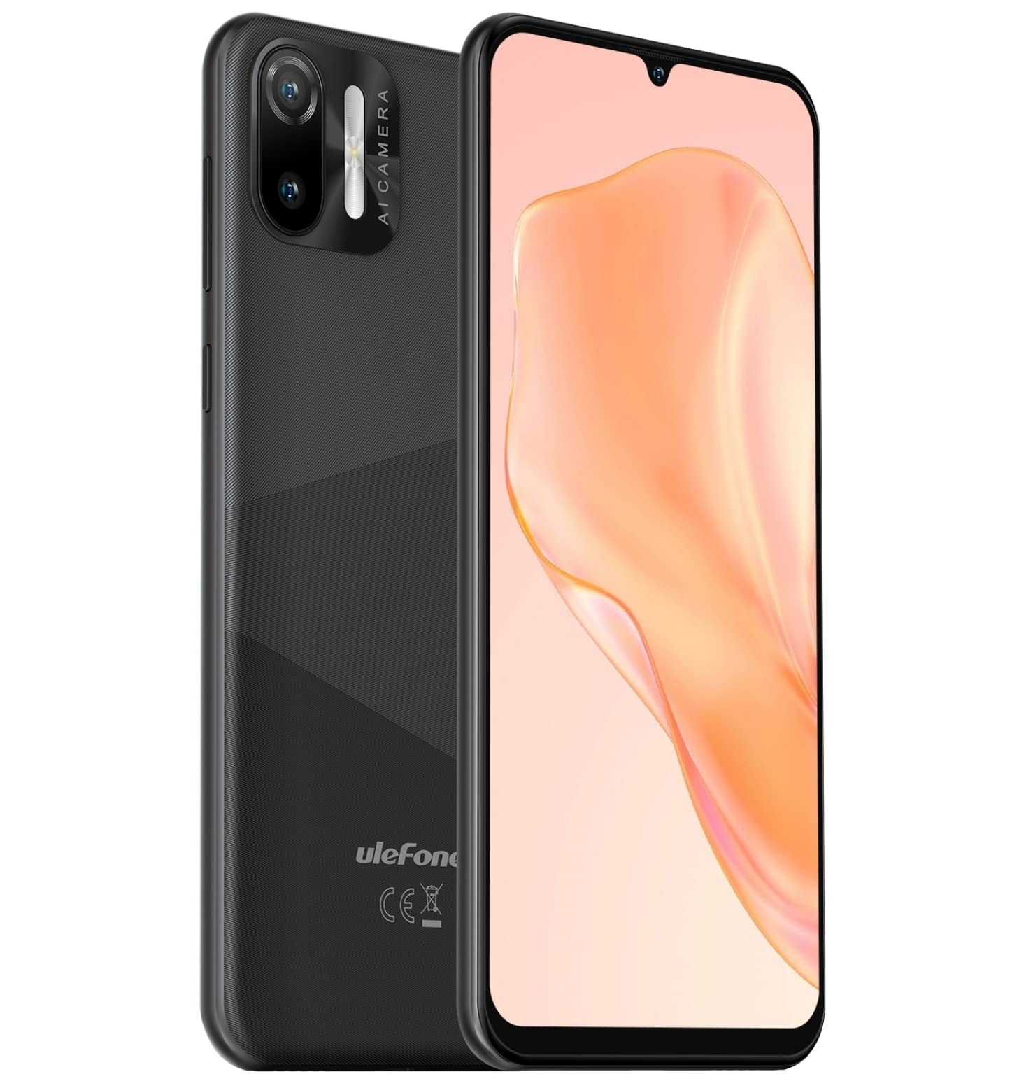 Ulefone 4G Smartphone Offerta del Giorno NOTE 6(P), 8,5mm Ultra Sottile Cellulare DUAL SIM,Schermo HD+ 6,1'', Slot Per 3 Schede, Android 11 Go, 2GB+32GB, Fotocamera 8MP+5MP,GPS Sblocco Facciale Nero