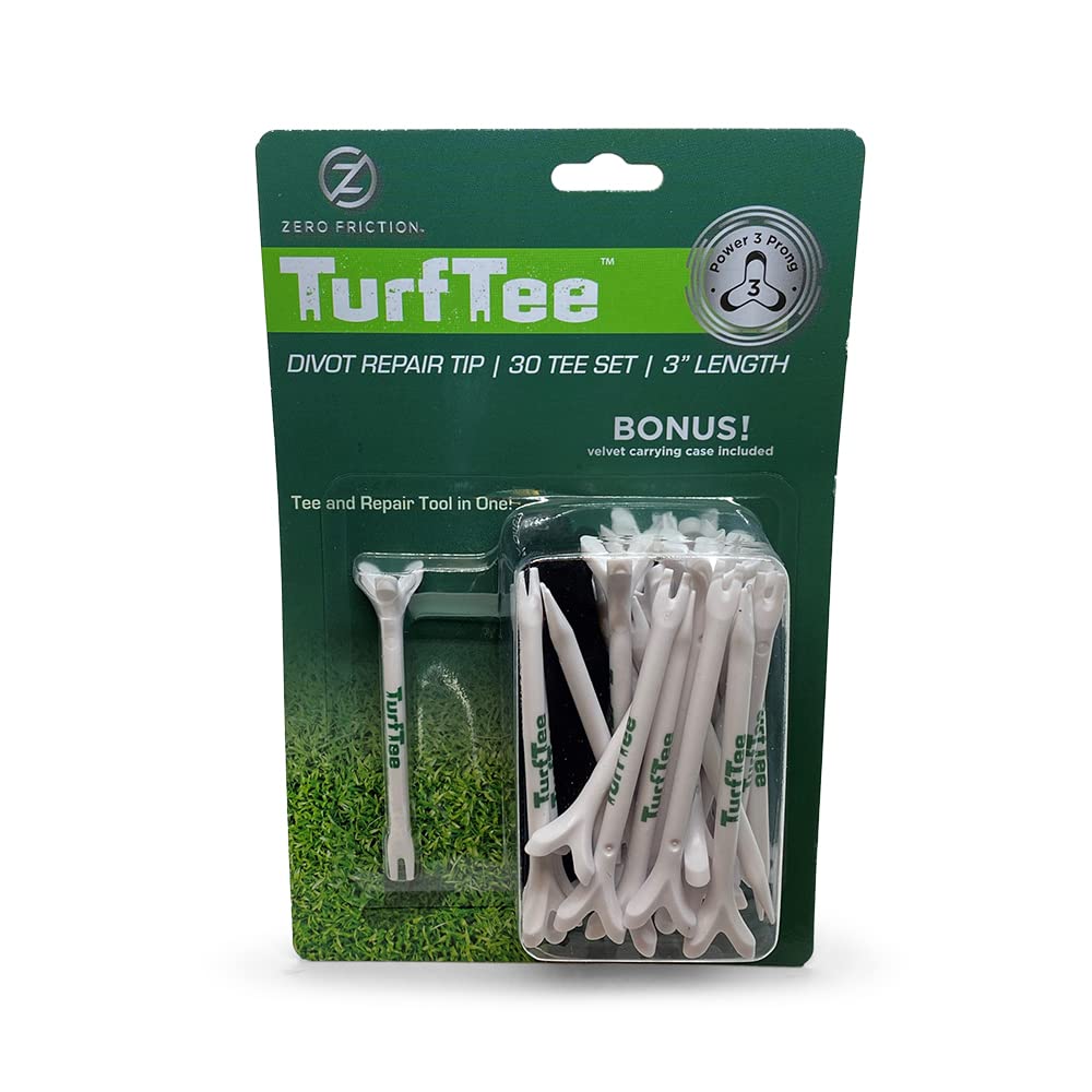 Zero FrictionPower Turf Tee Divot Tool, 30 Tee Set