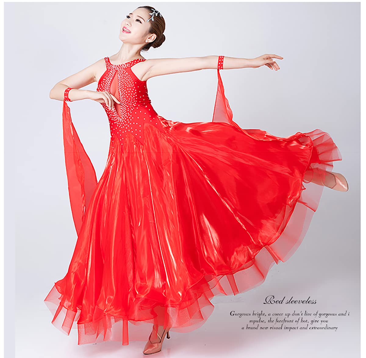 Walzer Tanzkleidung for Damen Tango-Übungskleid Performance Kleider National Standard ärmellos Modern Dance Praxis Kleidung Sommerkleid Damen Ballsaal Leistung Tanzkleider