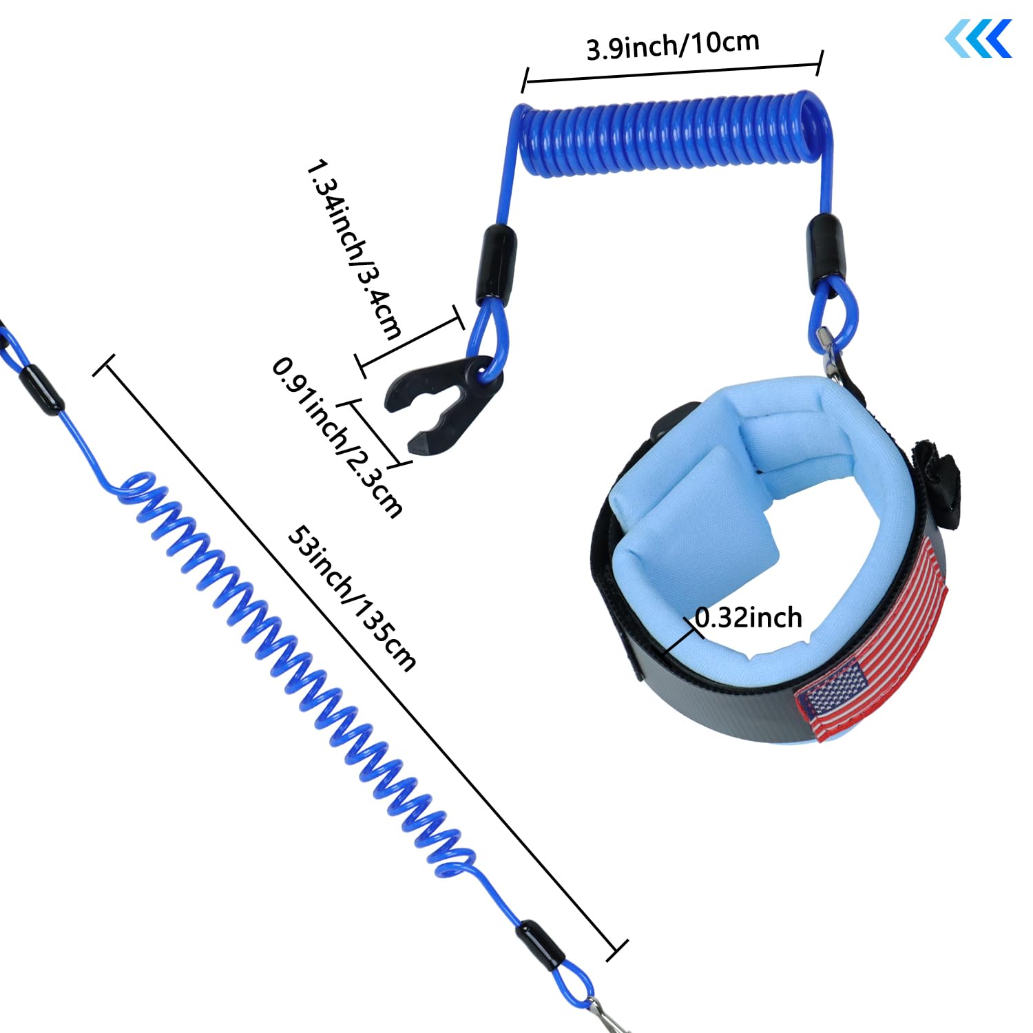 Boat Kill Switch Lanyard Yamaha Jet Ski Kill Switch Lanyard - US Flag  Safety Tether Replacement Boat Safety Lanyard Kill Switch