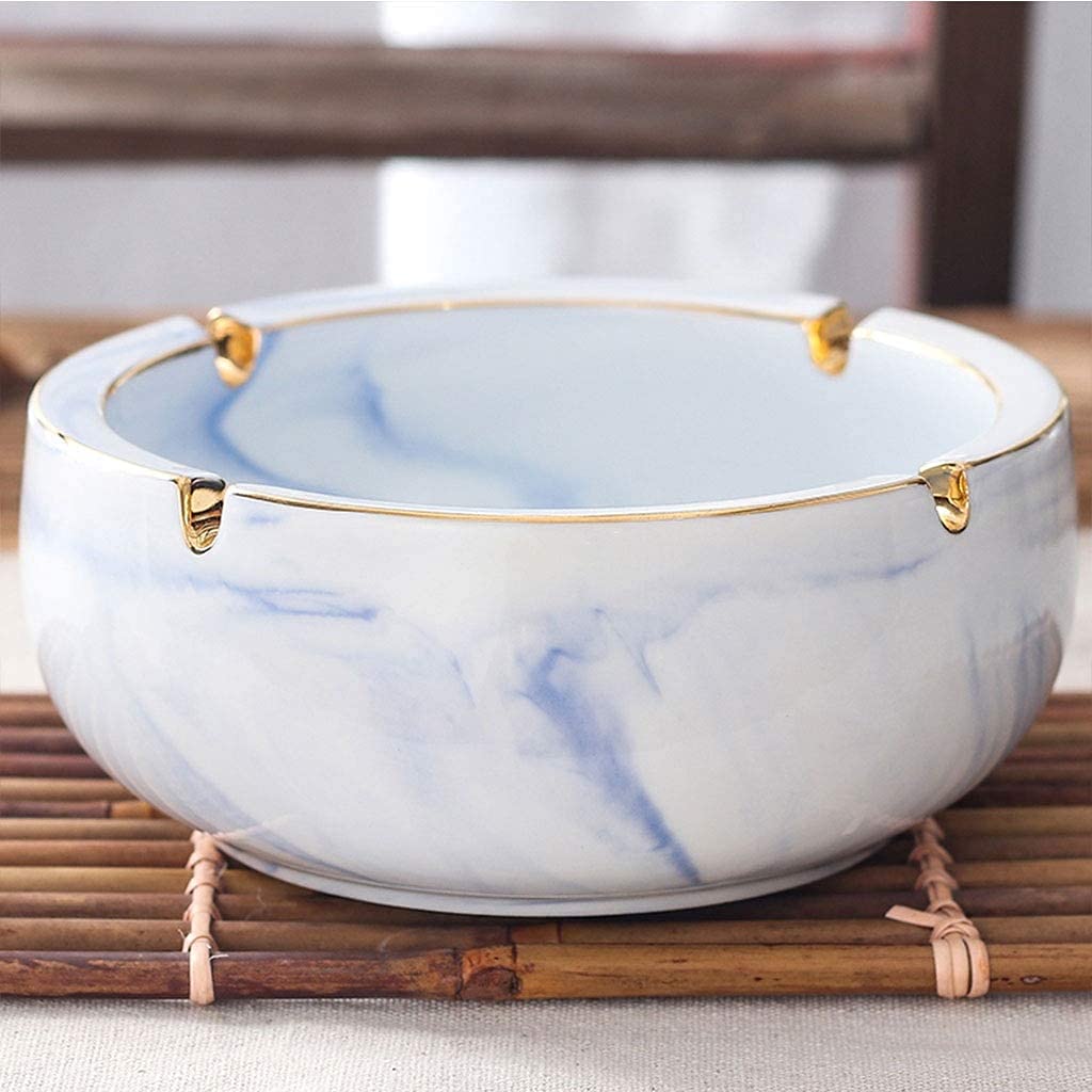 Posacenere Posacenere in ceramica Posacenere da esterno in marmo Posacenere con posacenere per sigari da tavolo Gold Line Calibro grande per decorazioni per l'home office per la casa