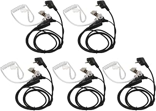 Fone de ouvido com tubo acústico, redução de radiação portátil 3,5 mm Interface Walkie Talkie Fone de ouvido transparente para VX 180 para EVX 534(5 pacotes)
