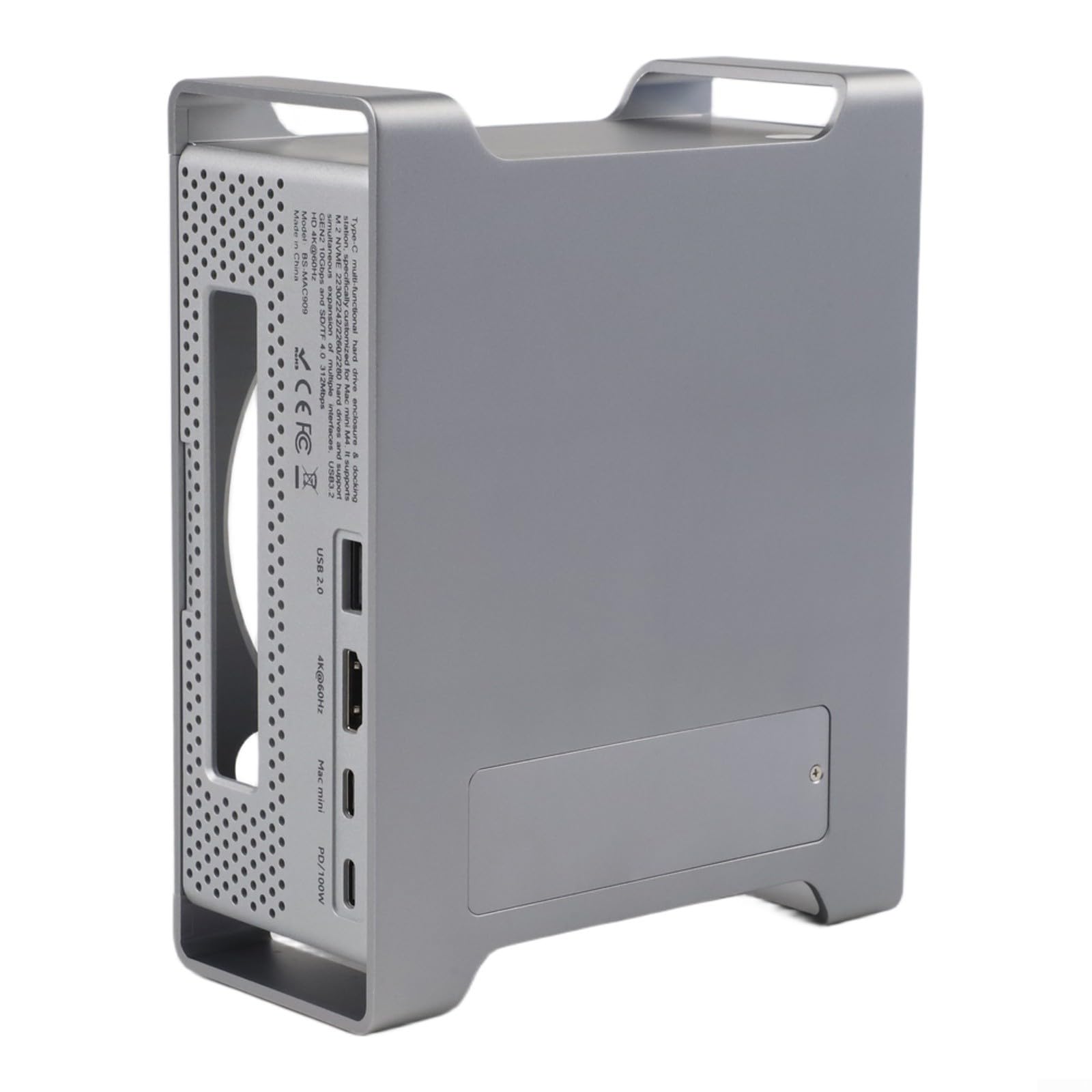 dla Mac dla mini koncentratora i stojaka do M2 M1 z dla M.2 dla nvme dla SATA SSD obsługa 10 Gb/s dla USB-c do czytnika kart SD TF stop podstawa srebrna