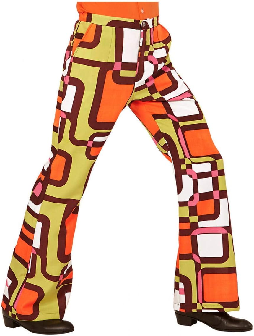 Colourful 70s Men's Flared Trousers Tubes for Fancy Dress Bad Taste Parties & Schlagermove S/M