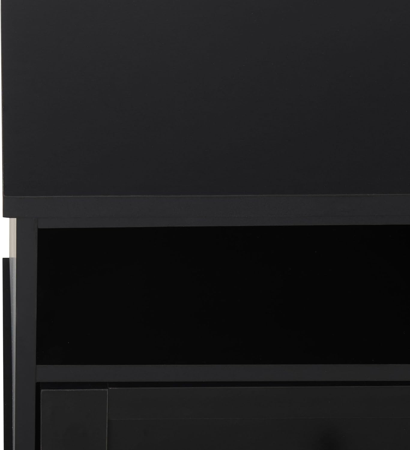 SAFAVIEH Furniture - Shafa Media Stand for TVs up to 55" - Black & Brass 3-Drawer Entertainment Media Console - Storage Cabinet for Living Room, Bedroom (MED3123C)