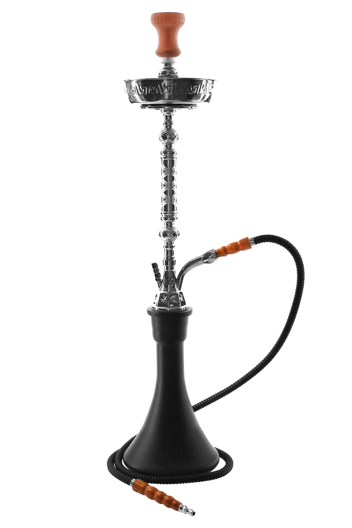 Narguilé Hookah Shisha El Keyif avec tuyau Sufi noir et vase dépoli