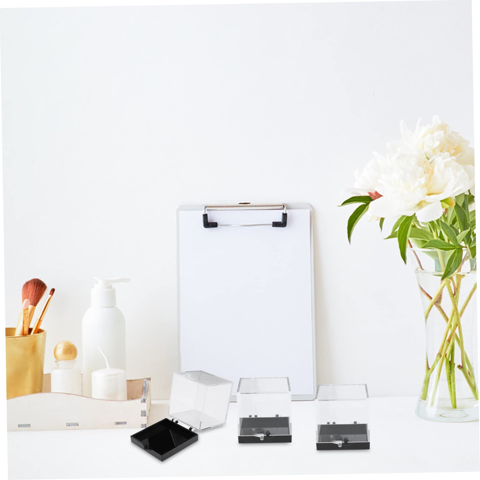 OUNONA 8 Pcs Mineral Standard Display Box Clear Display Case Figures Display Case Clear Acrylic Display Case Clear Cube Riser Clear Specimen Display Cases Clear Square Holder Plastic