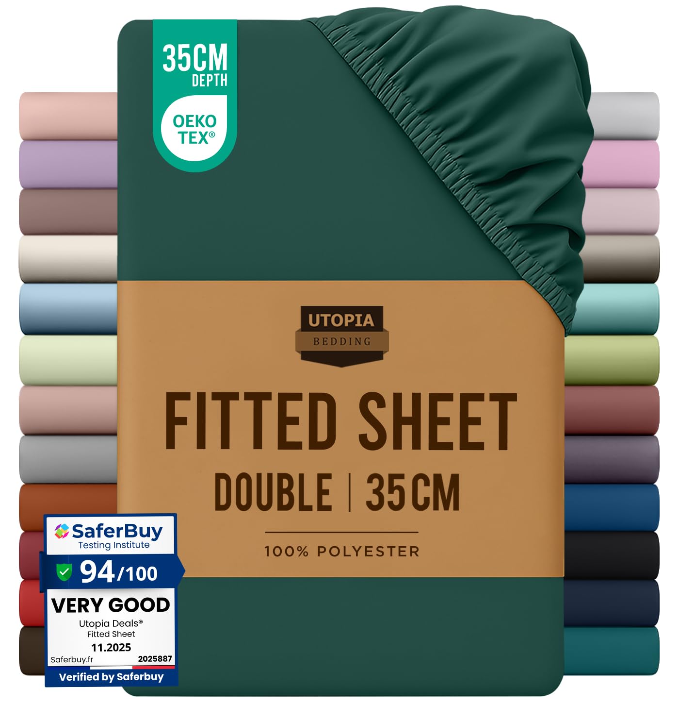 Utopia Bedding Fitted Sheet King, White - Deep Pocket 14 inch (35 cm) - Easy Care - OEKO-TEX Certified - Soft Brushed Microfibre Fabric - Shrinkage and Fade Resistant - Bottom Sheet — view 116