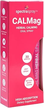 Spectraspray CalMAG + D3 Herbal Oral Supplement Spray, Natural Orange Flavor, Vegan & Non-GMO Formula, Calcium + Magnesium, 8 mg Vitamin C & 400 IU D3 per Serving, 30 Day Supply